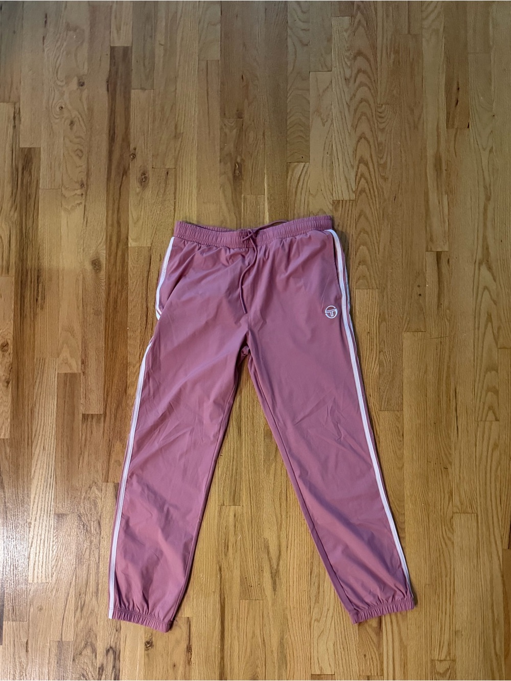 Sergio Tacchini Pink Track Pants with White Side Stripes
